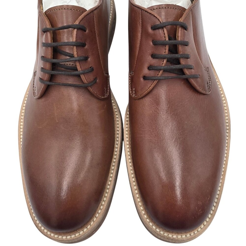 NEW Barneys New York 7656 Maine Burnished Brown Leather Derby Men 8.5 Dress Shoe - Picture 16 of 16